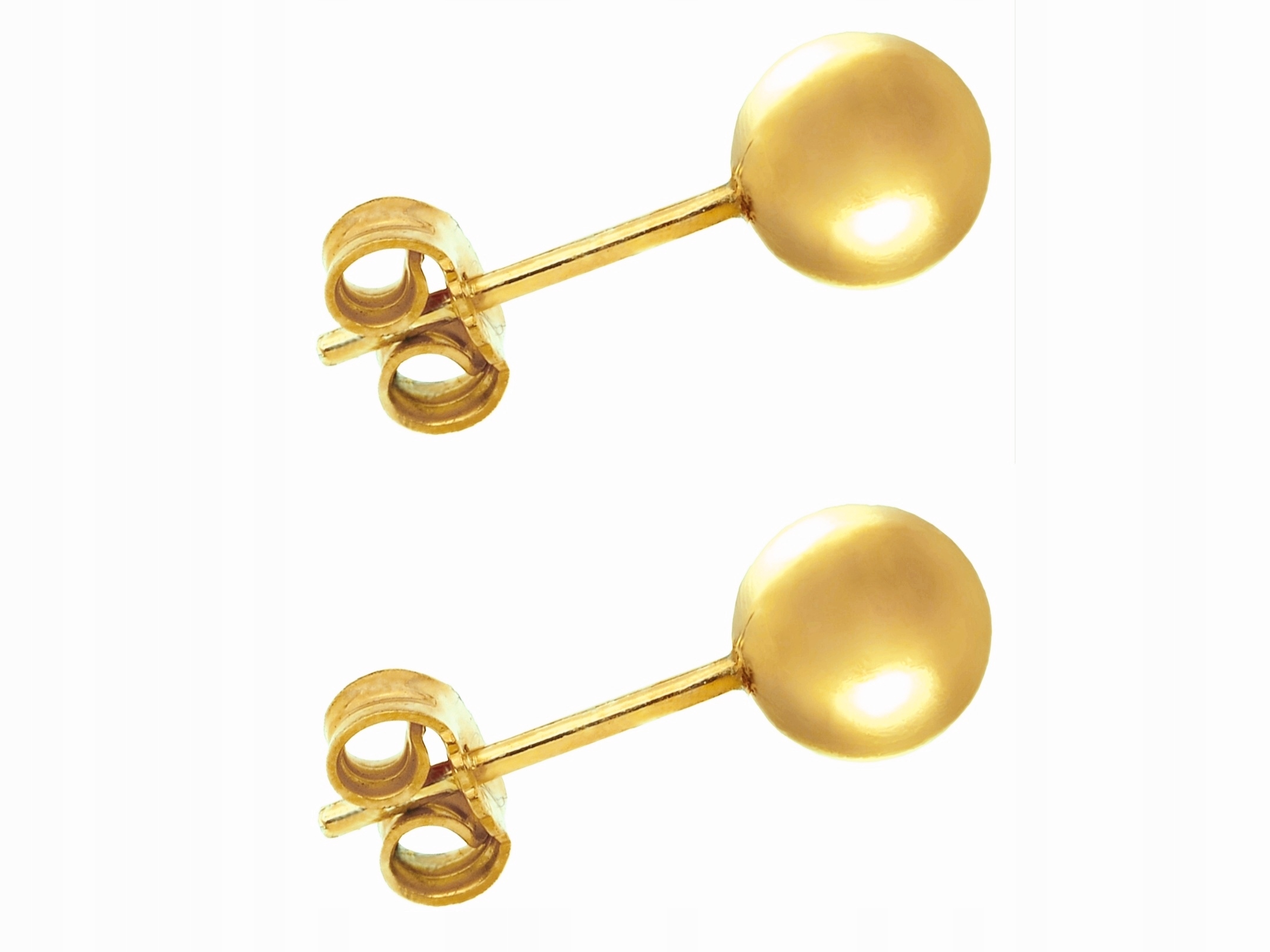 Stříbrné náušnice kuličky 10 mm pozlacené