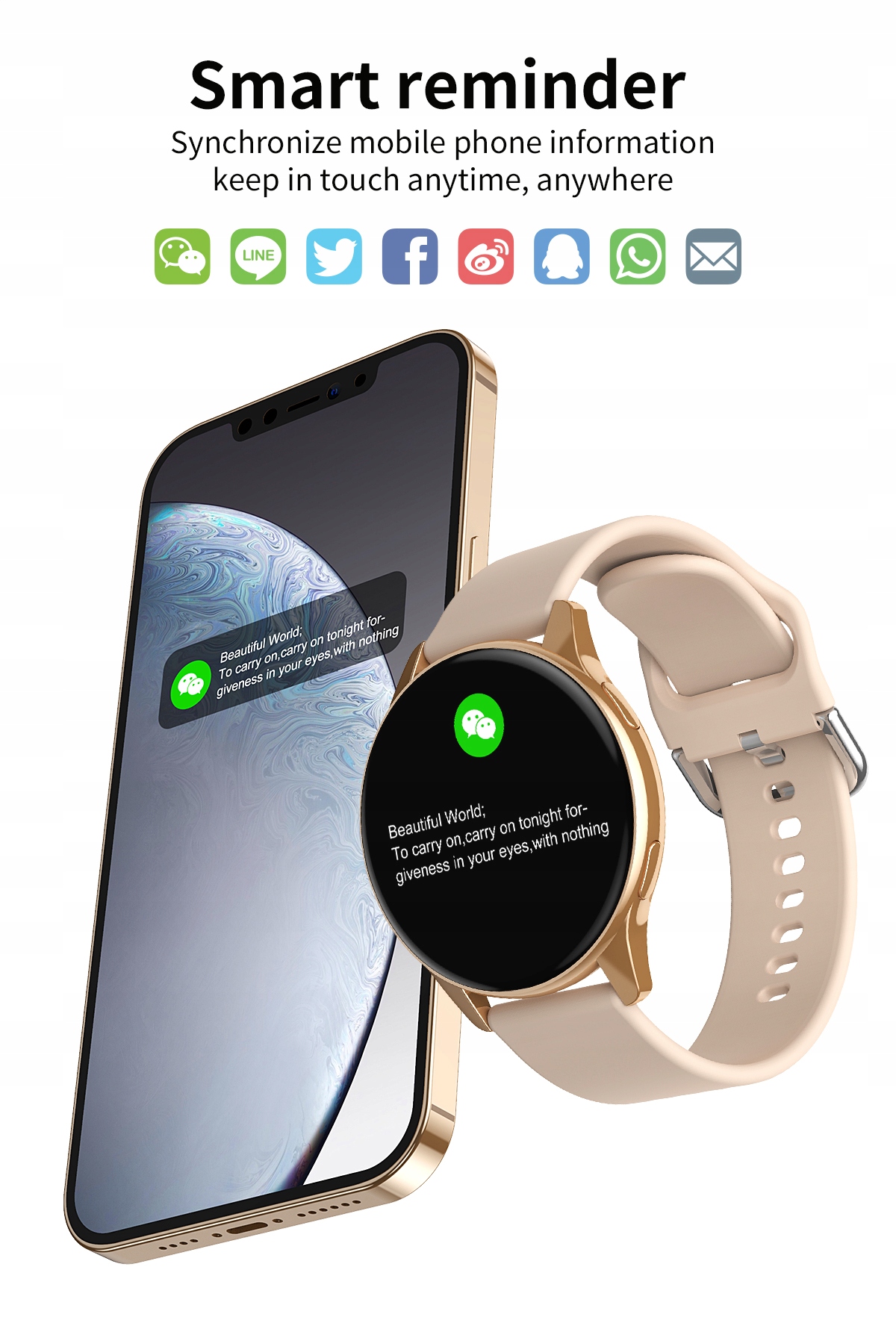 Smart Watch Heart Rate Blood Monitor Pressure Kolor dominujący czarny