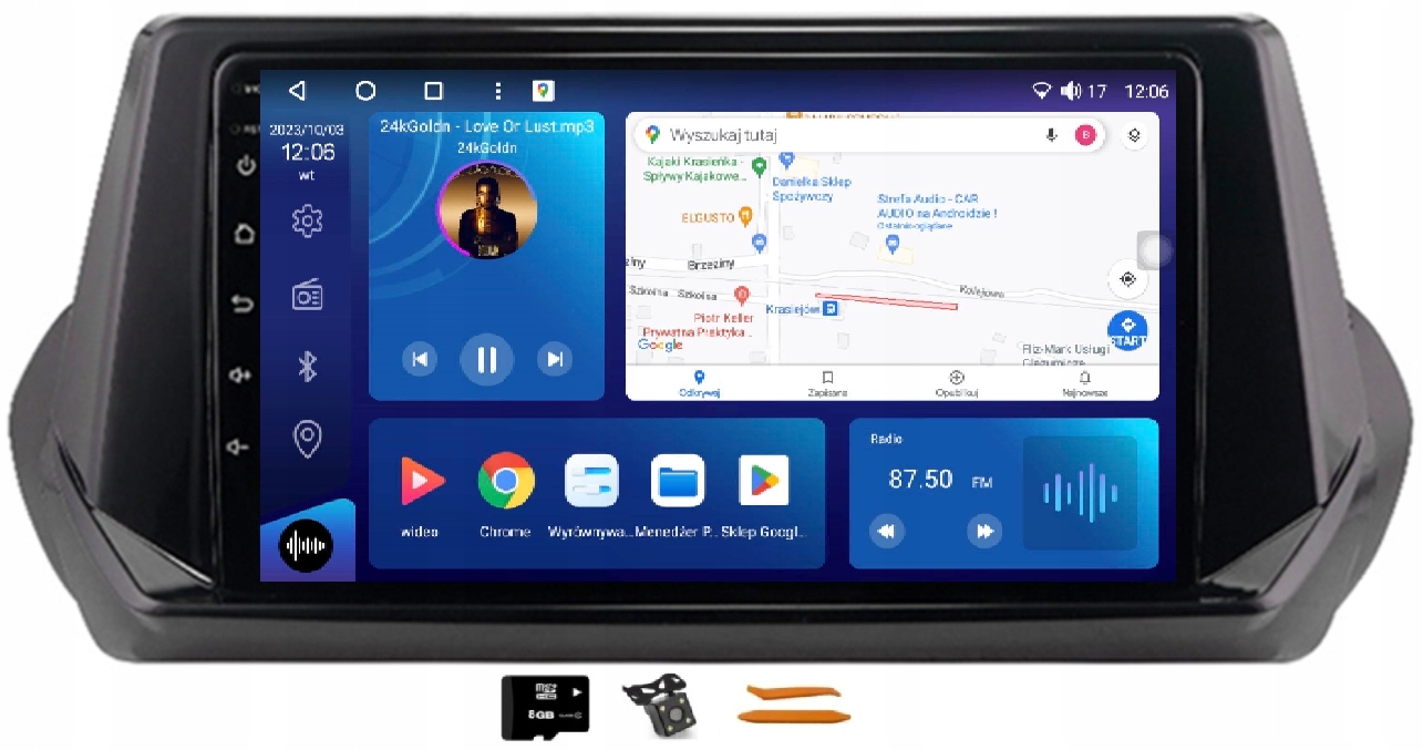 Rádio Android Navigácia M8250 Qled Carplay Lte Gps Dsp Peugeot 2008 19-21