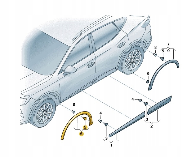 NAKŁADKA NADKOLA LEWY PRZÓD CUPRA FORMENTOR OE