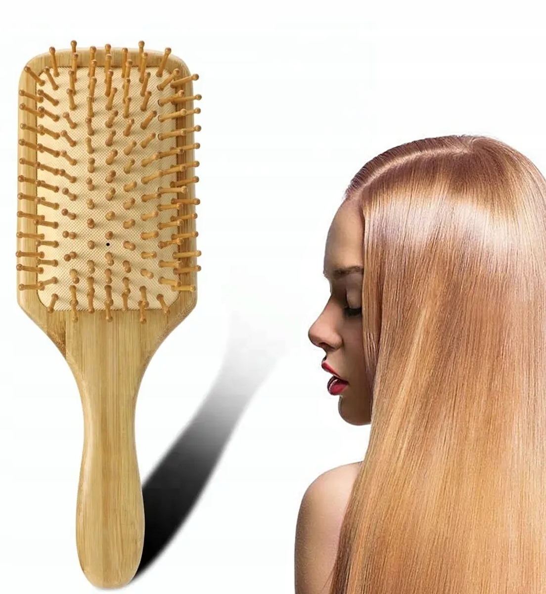 

Szczotka kwadratowa do włosów bambus Paddle Brush