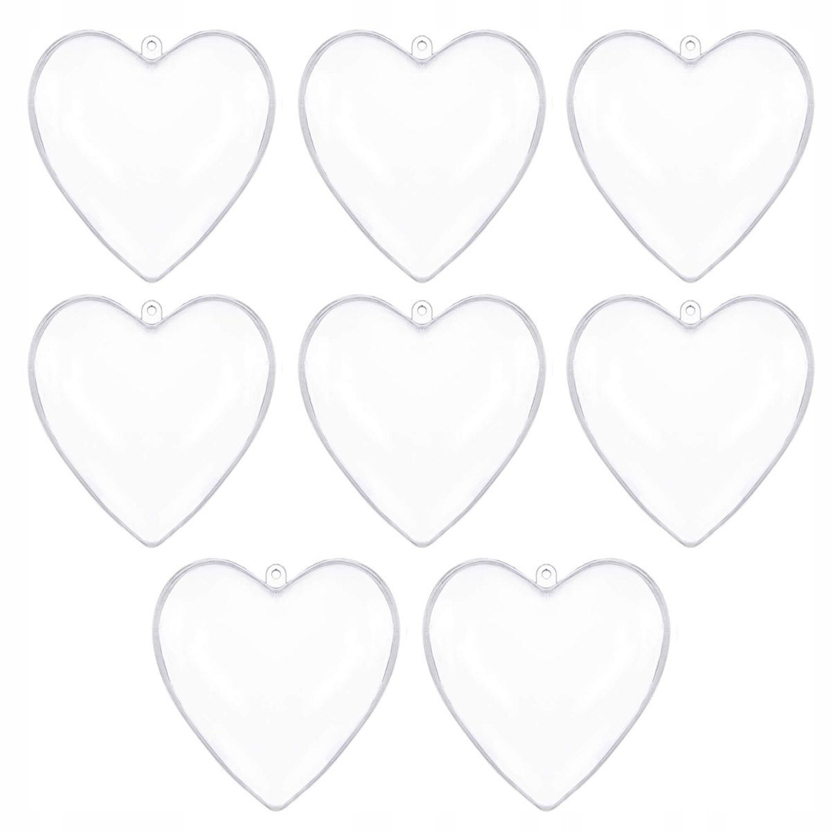 SERCE BOMBKA AKRYLOWA OZDOBA BOMBKI PLASTIKOWA 12cm DECOUPAGE 8szt