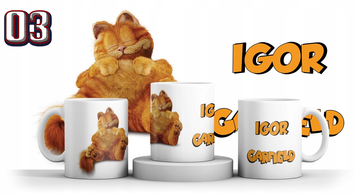 KUBEK GARFIELD KOT GARFILD + IMIE + KARTONIK Rodzaj gadżetu filmowy