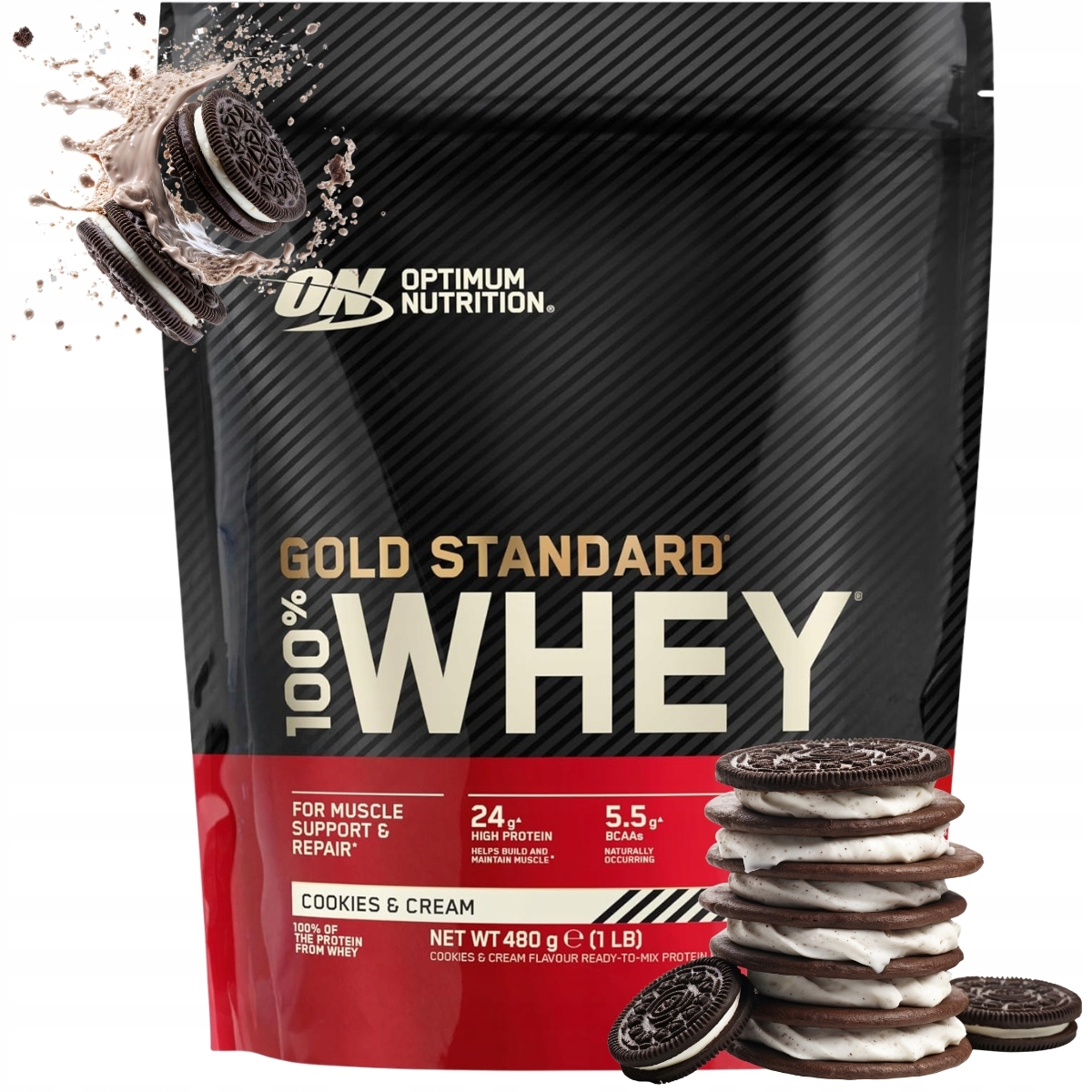 Optimum Nutrition Gold Standard Whey 100% 480g Wpc Wpi Wph Sušenka S Krémem