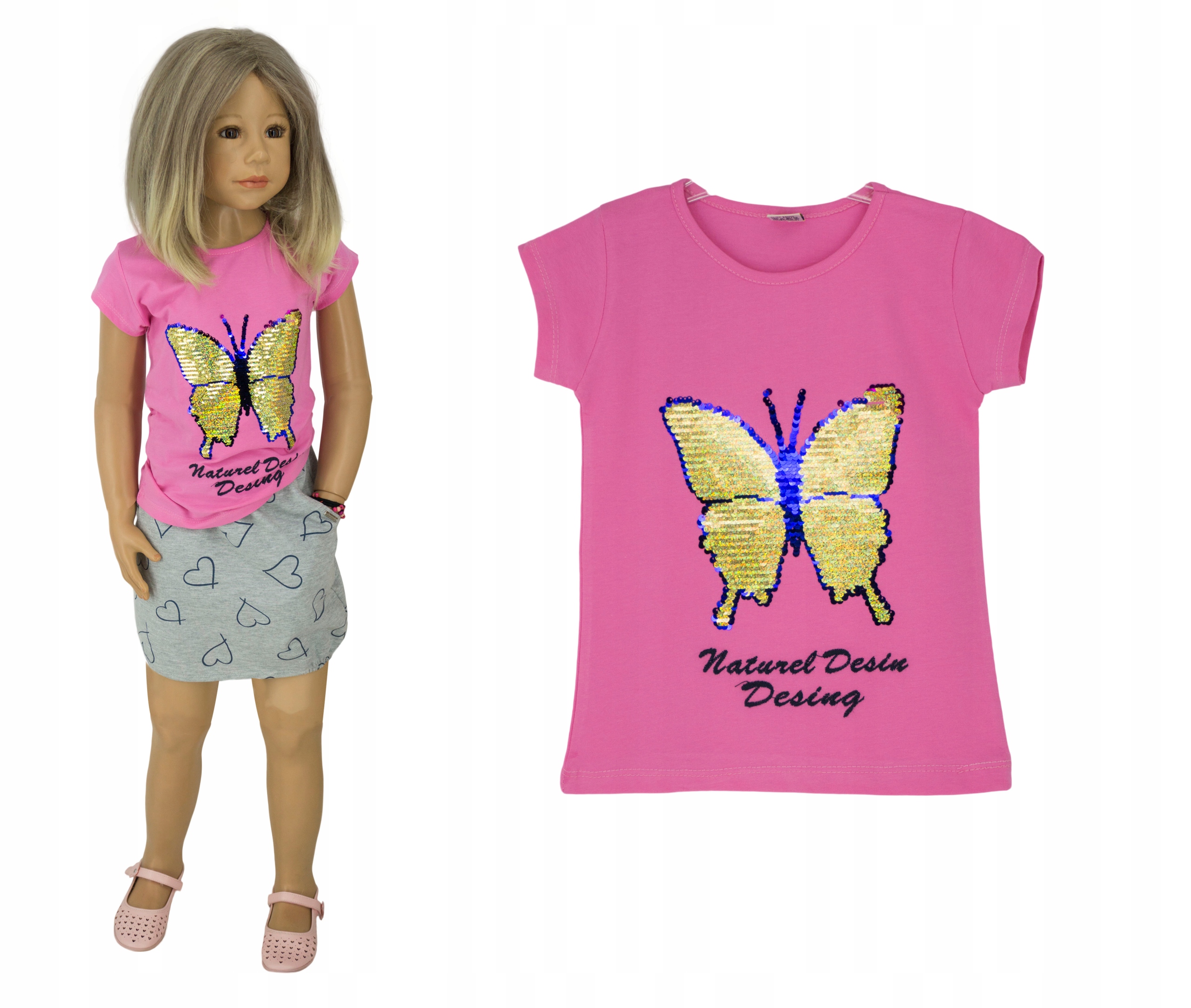 

0788 T-Shirt koszulka bluzka motyl rozmiar 146