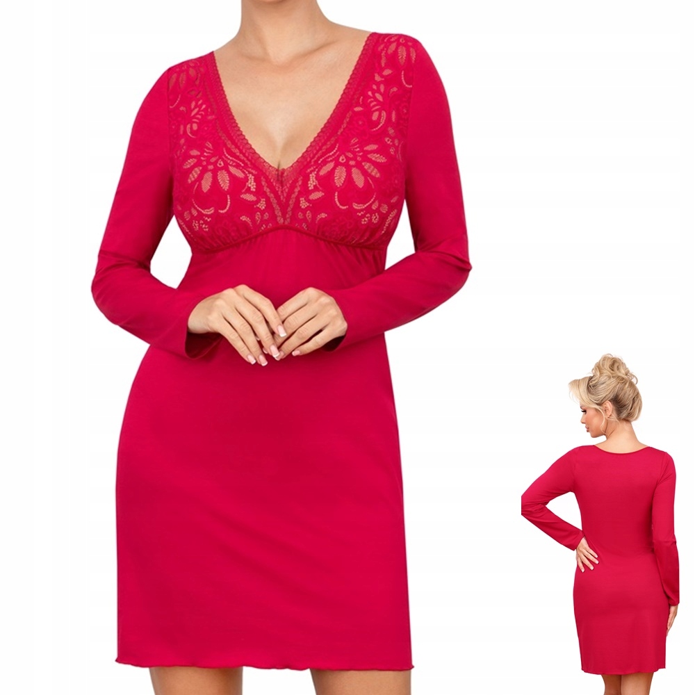Košile noční Donna Silvana long M 38 Malina