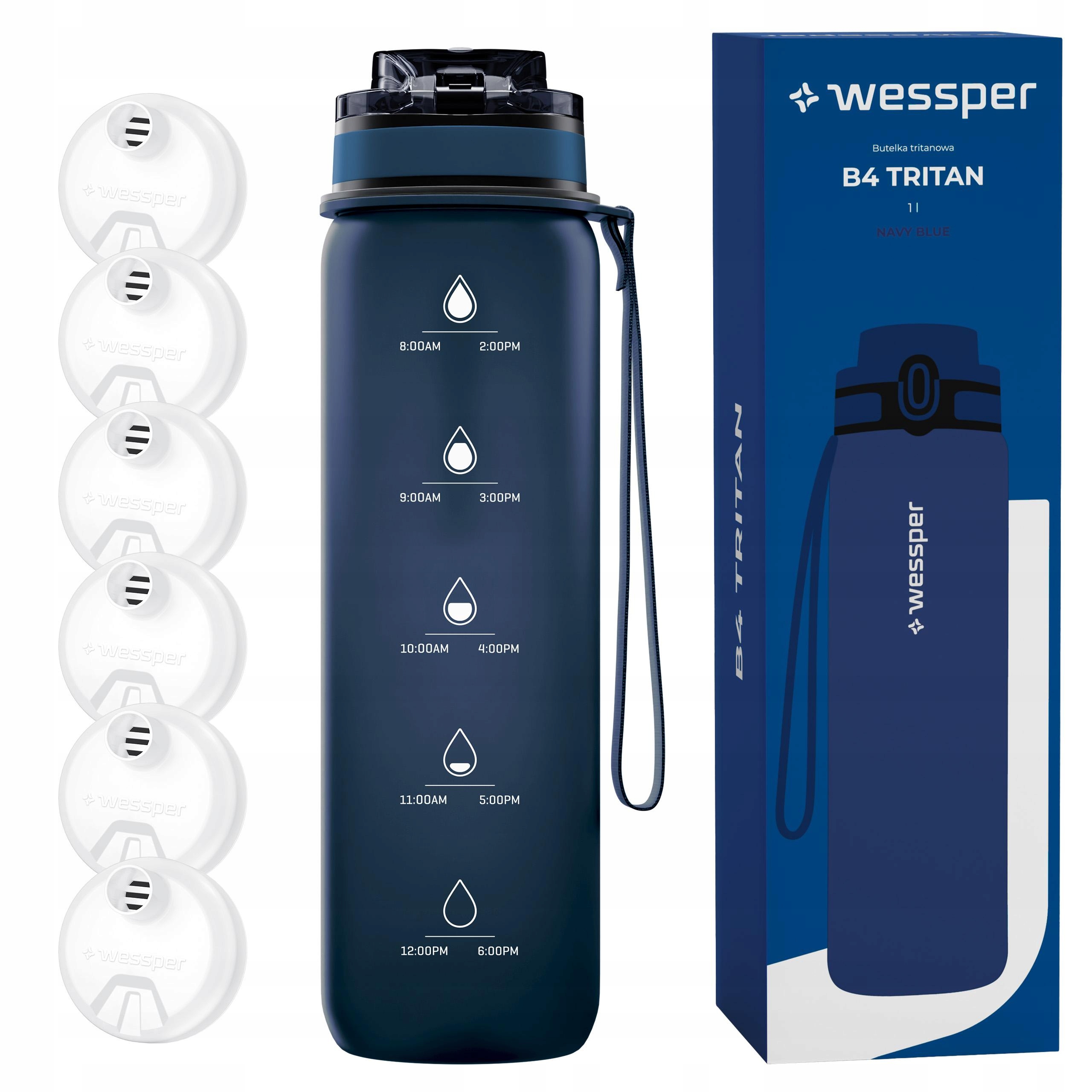 Filtrační láhev láhev na pití na vodu Wessper B4 Tritran 1l 6x vodní filtr