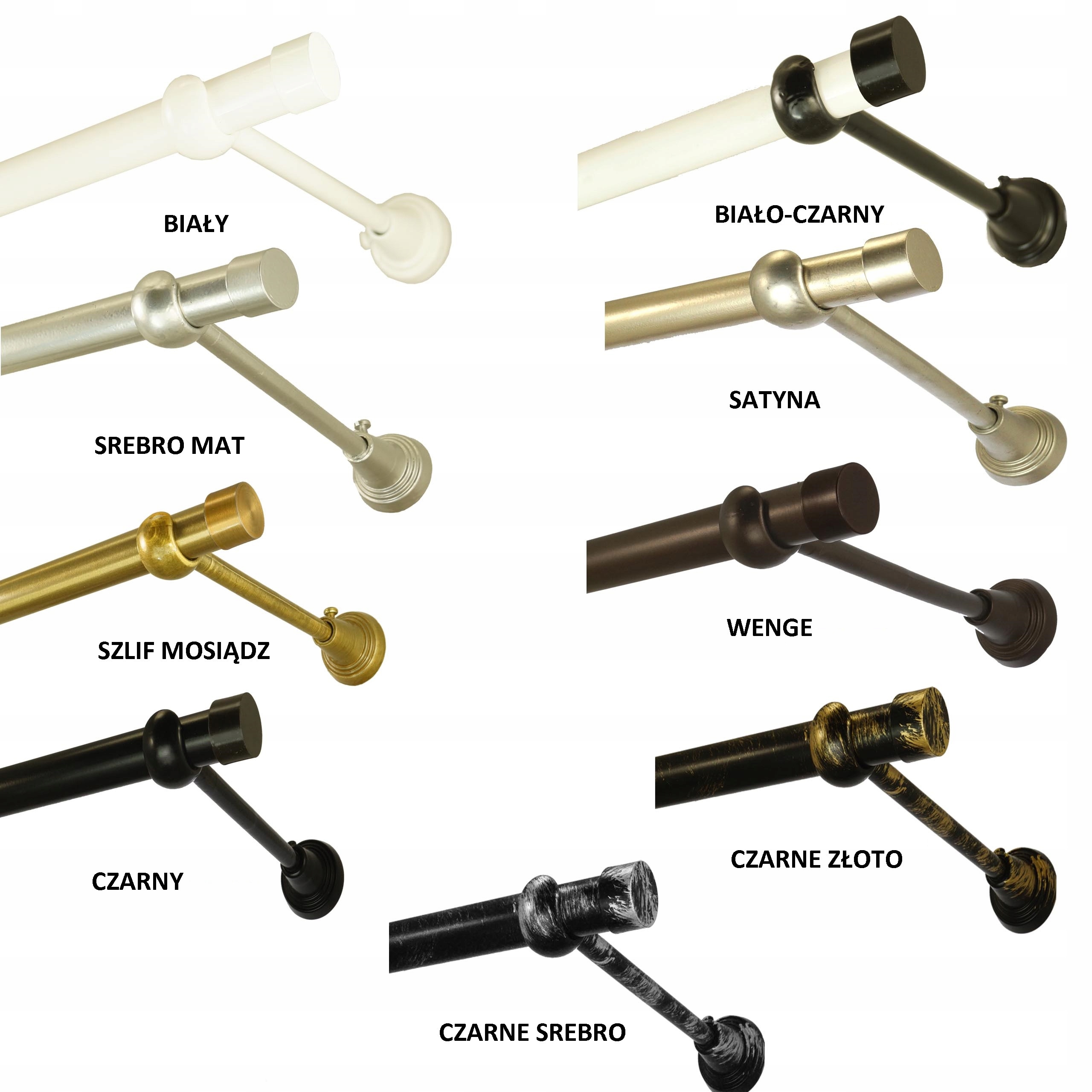 Karnisz metalowy BASIC fi 19 pojedynczy 110 cm Rodzaj karnisza pojedynczy