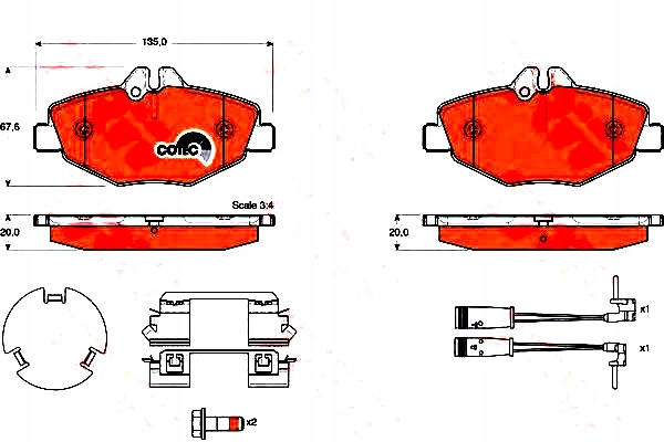 Trw Brzdové Destičky Mercedes Přední W211 02- 220-2