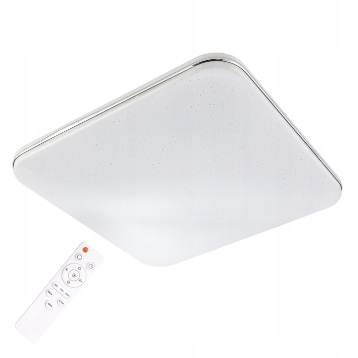 Stropní Svítidlo Led se stmívačem a dálkovým ovládáním, bílý, dekorativní, 36W, 43x43 cm