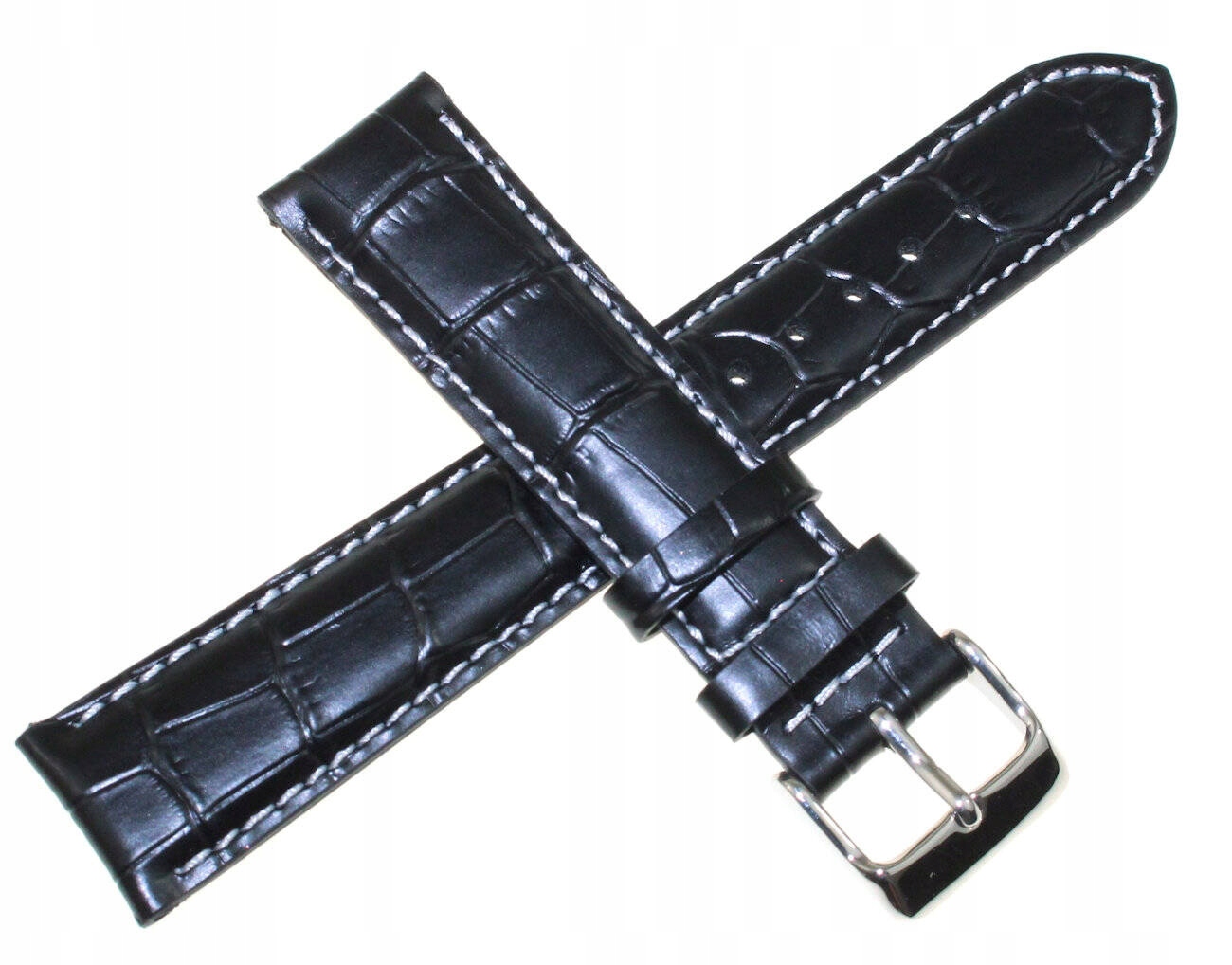 Originální Černý Kožený Řemínek Pro Hodinky Casio MTP-1381 20 mm Krokodýl