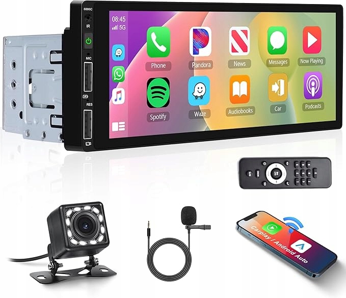 Autorádio MP5 1080P Fm 6,9 Palca S Zadnou Kamerou