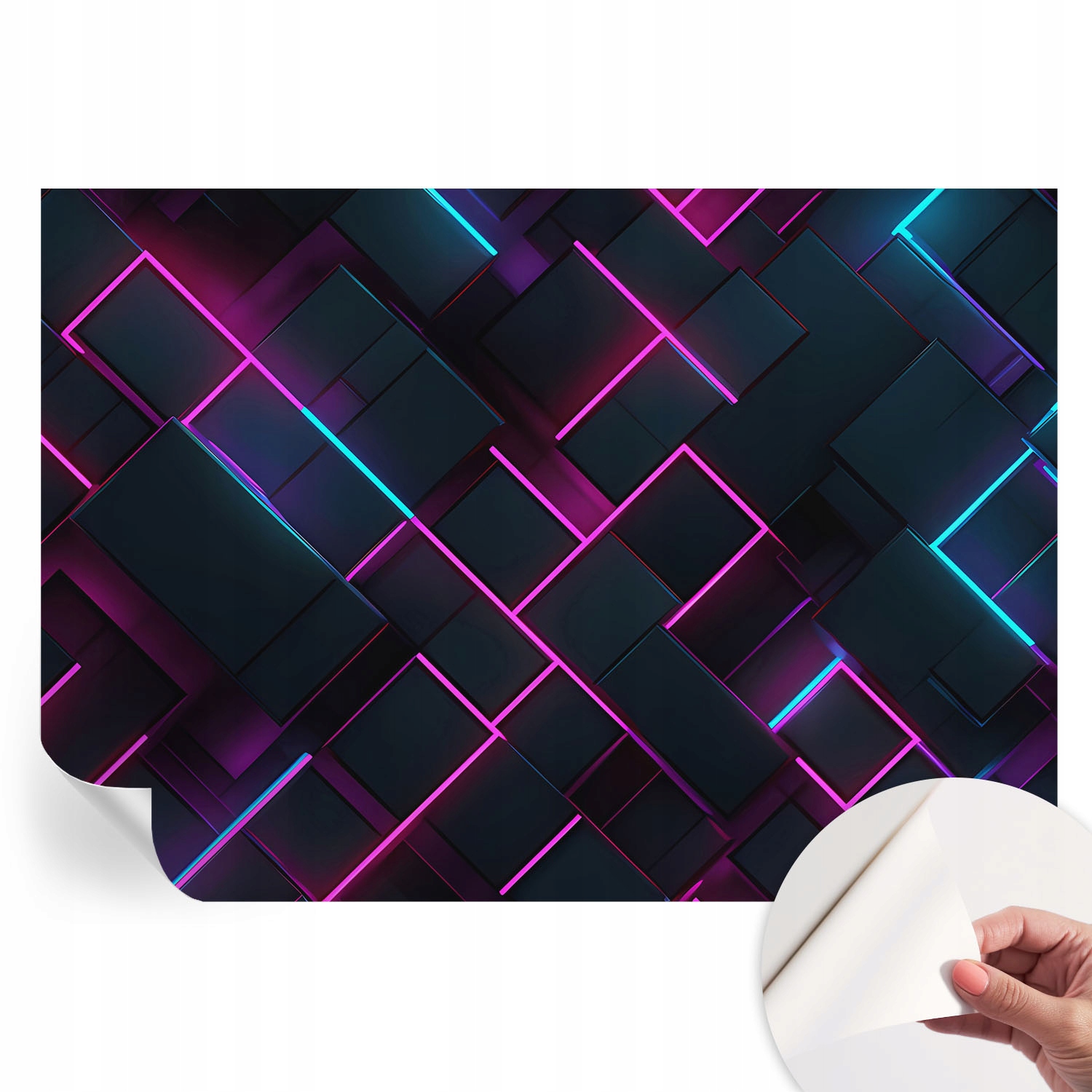 Moderní Samolepicí fototapeta Omyvatelná neonová geometrie 312 x 219 cm