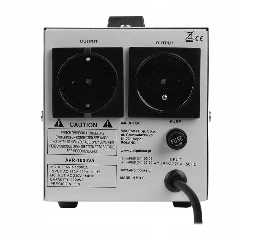 STABILIZATOR NAPIĘCIA AVR 1000 8% PRECYZJI POD AGREGAT FOTOWOLTAIKĘ PIEC CO Model 5AVR1000SE
