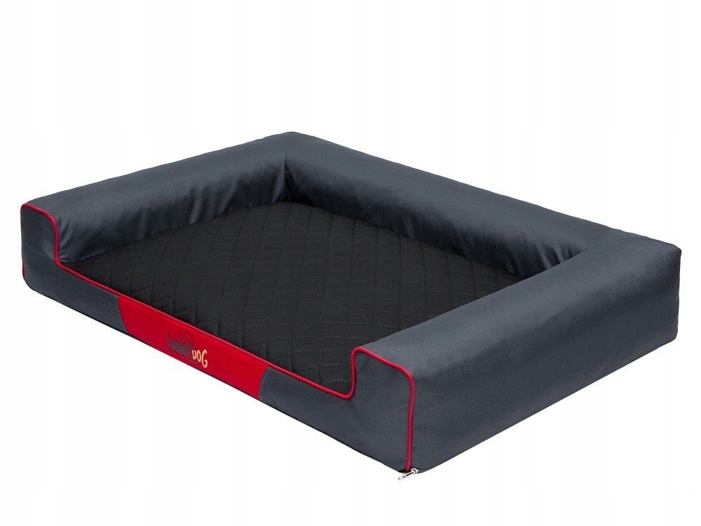 Levně Doggy Pelíšek pro psa Victoria grafit/černá velikost XL 100x66 cm