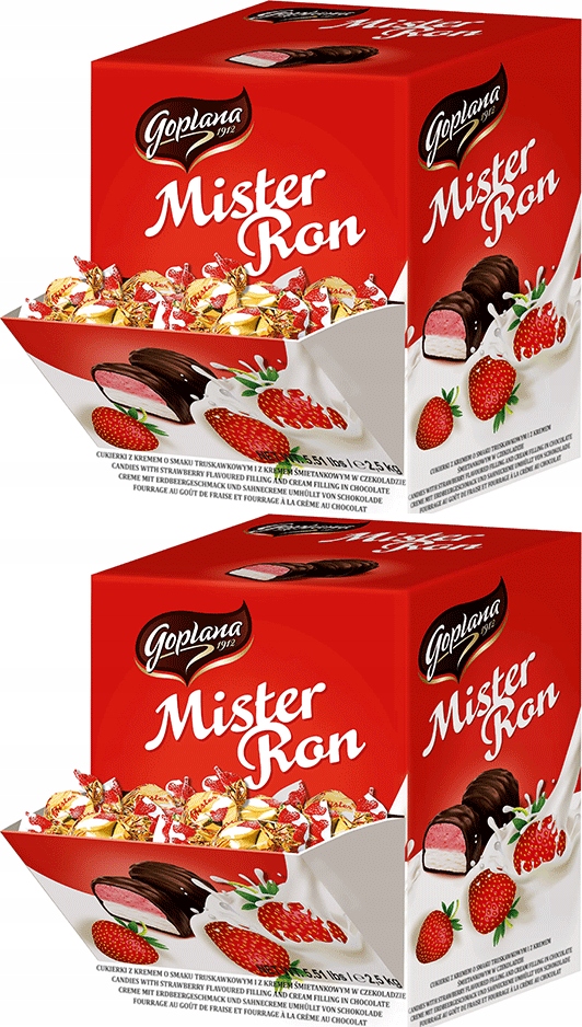 Cukierki w czekoladzie Mister Ron Solidarność Goplana 2500 g 2,5kg x2
