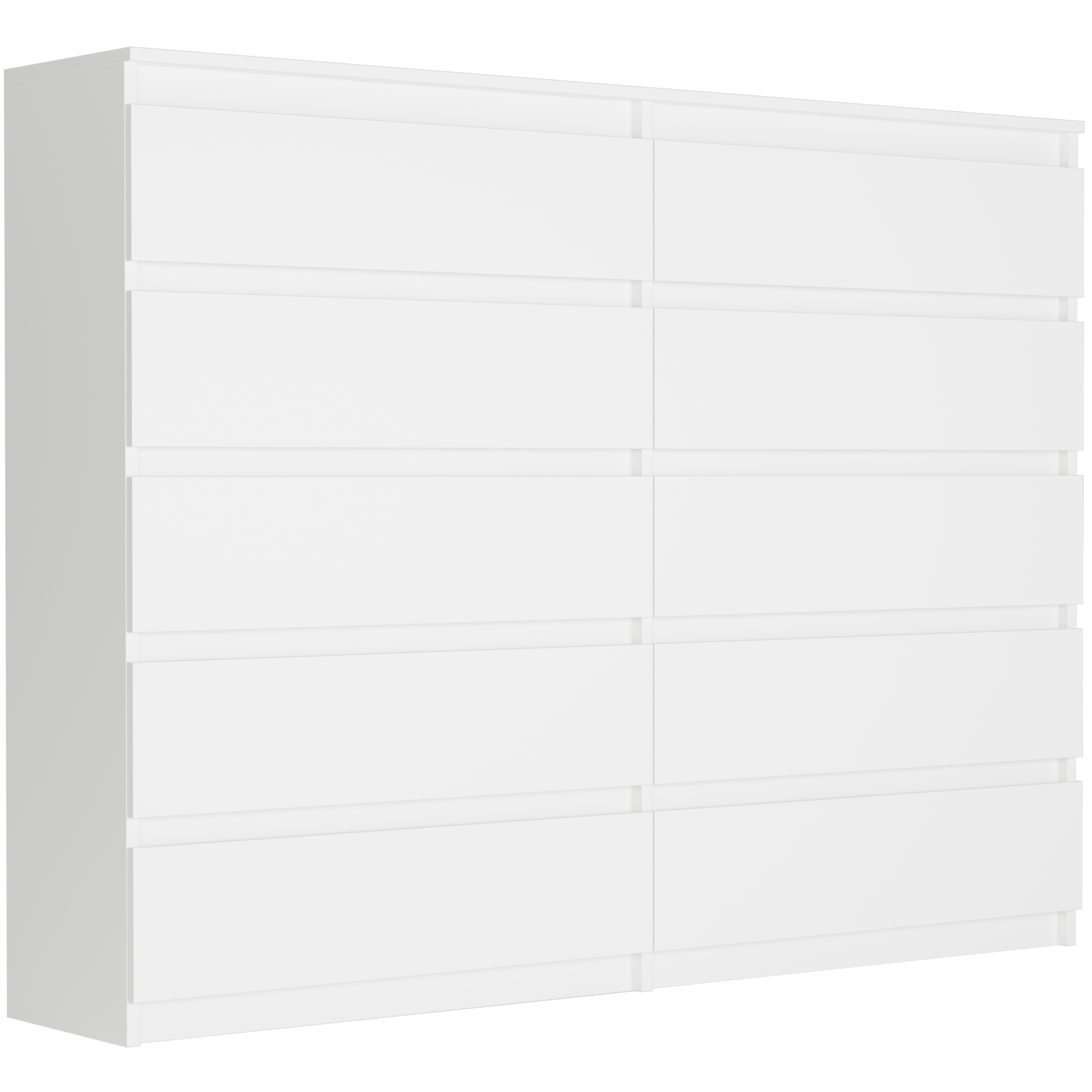 Moderní komoda 140 CM 10 zásuvek, bílá, Pl