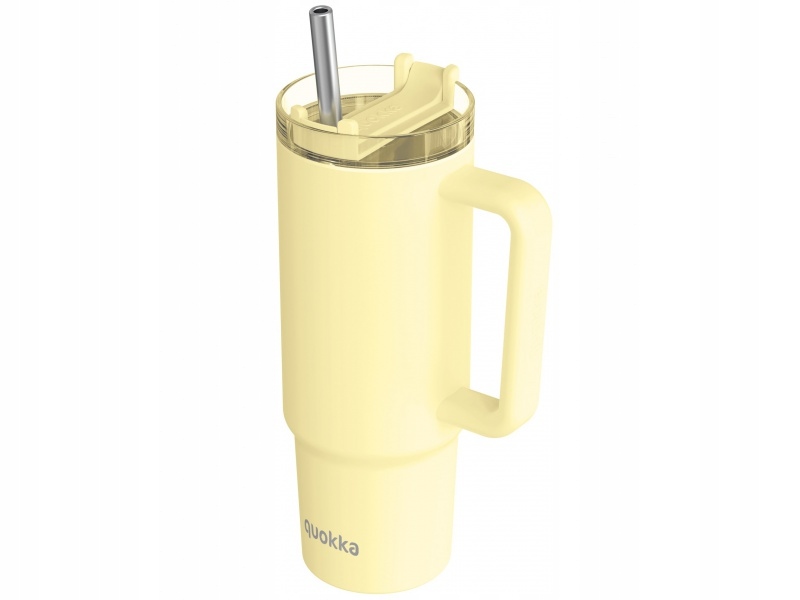 Quokka Vibe Smartgrip, Nerezový termo pohár Pastel Yellow, 880ml, 40382