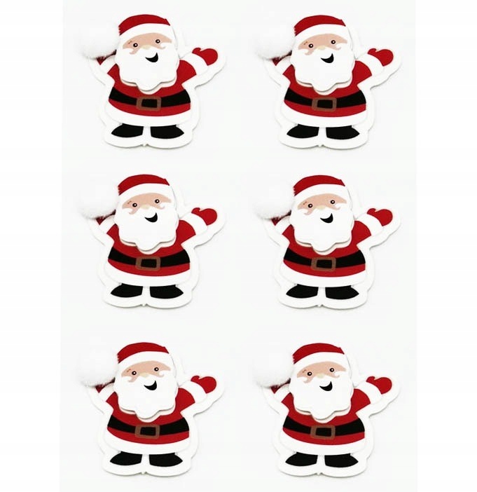 

Świąteczne Naklejki Ozdoby Mikołaje Z Pomponem