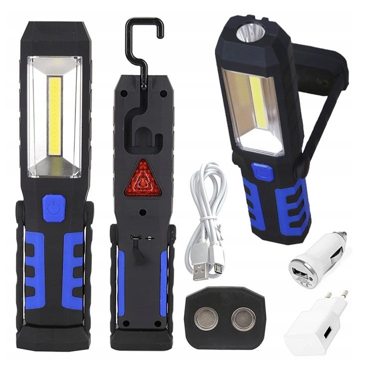 

Mocna Lampa Warsztatowa Latarka 3w1 Lampka Led Cob