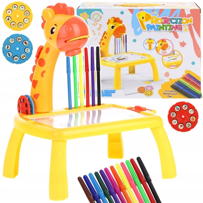 Projektor do Rysowania Żyrafka Rzutnik Nauki Malowania Stolik Slajdy Mazaki