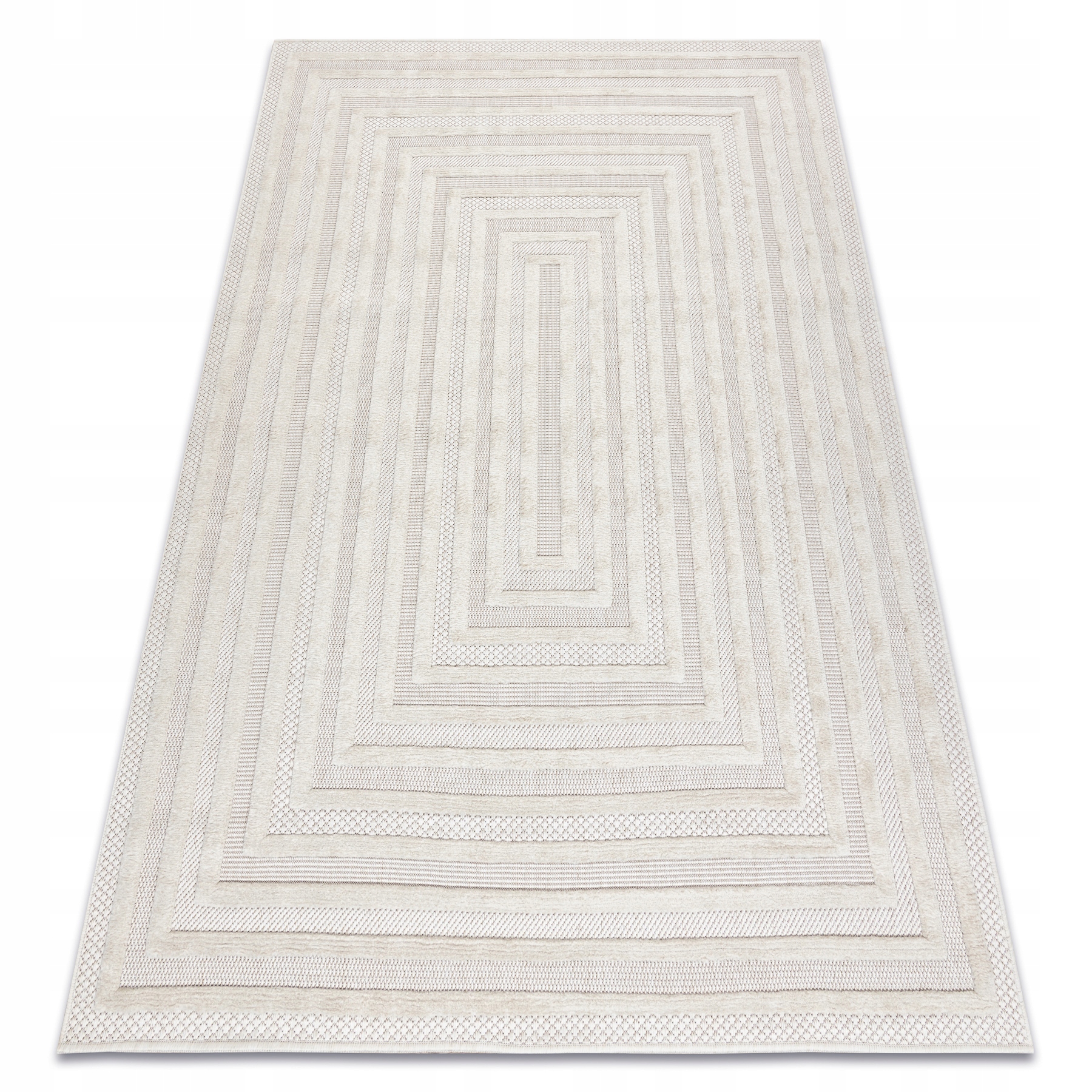 Koberec Santo Šňůrkový Sisal Dvouúrovňový bílý Rámeček RÁMEČEK180x270 cm