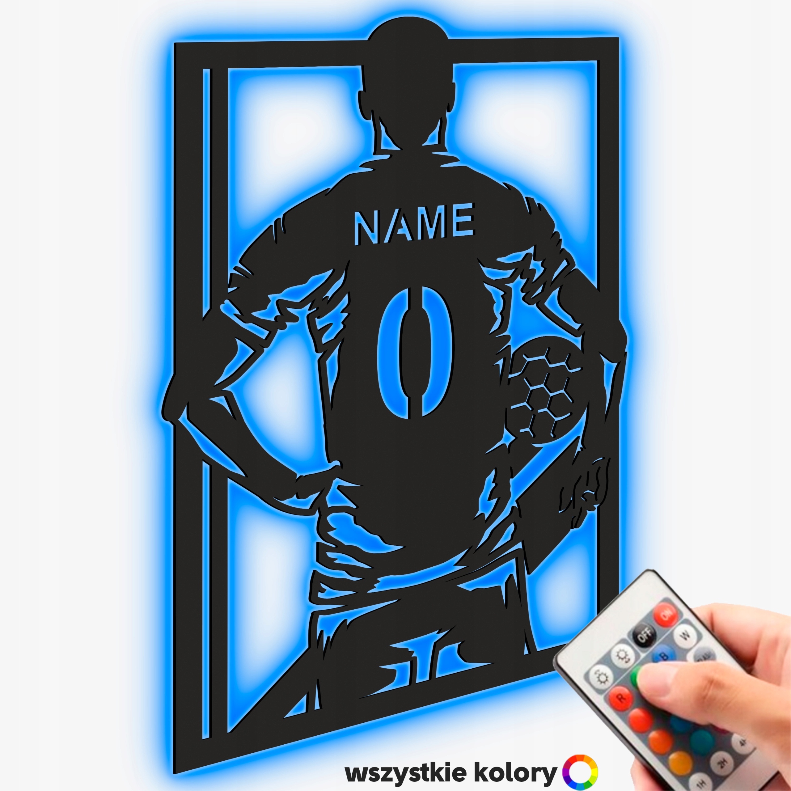 Fotbalista s vaším jménem Dřevěný 3D obraz Noční Lampa Led Dárek