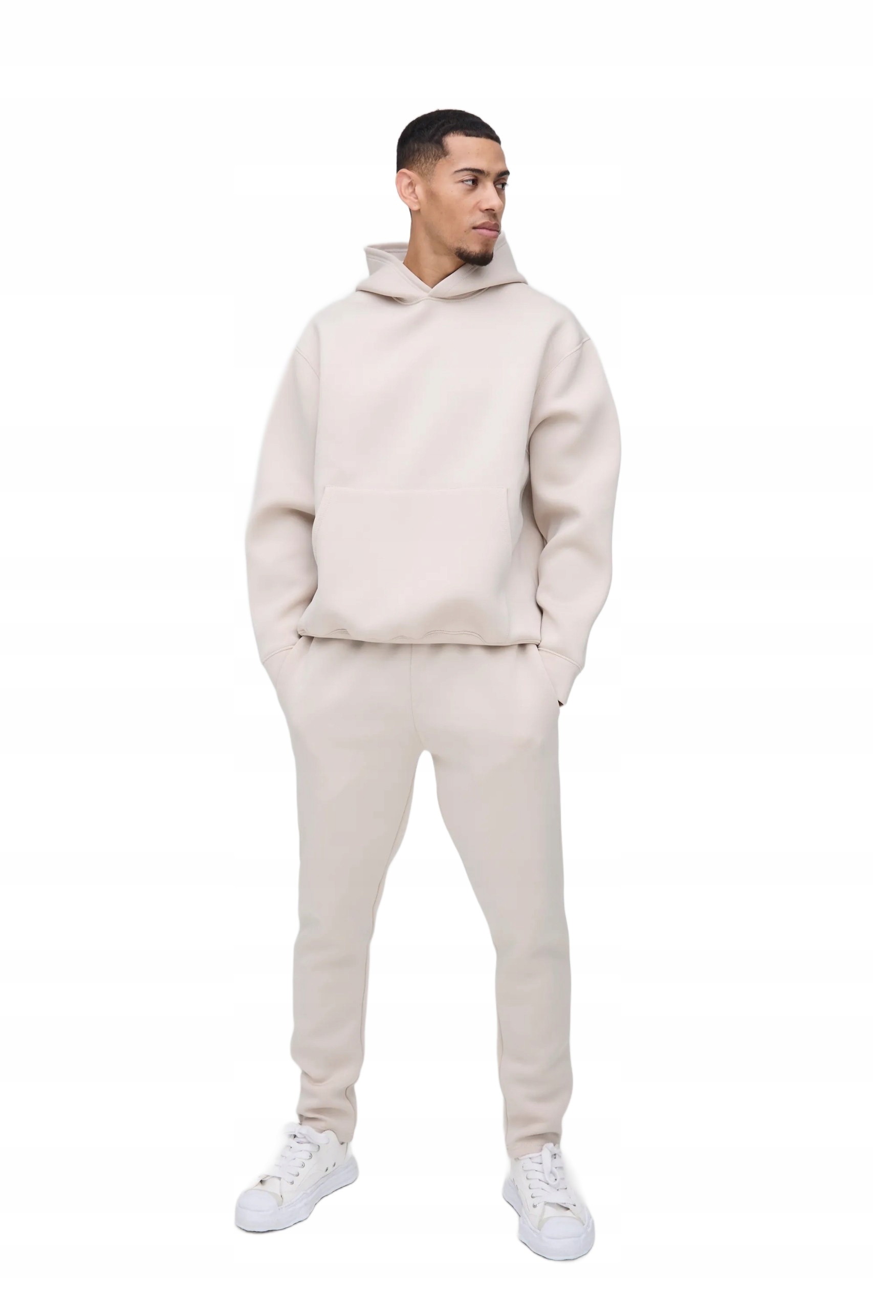 Boohooman Pánská Tepláková Souprava Béžová S Kapucí Dlouhý Rukáv M Z3A