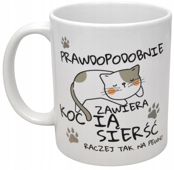KUBEK DLA FANÓW ZWIERZĄT KOT KOCIARA ŚMIESZNY