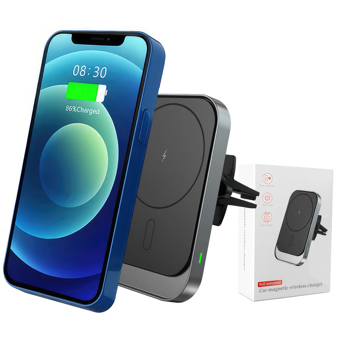 UCHWYT SAMOCHODOWY DO MAGSAFE ŁADOWARKA do IPHONE 15W