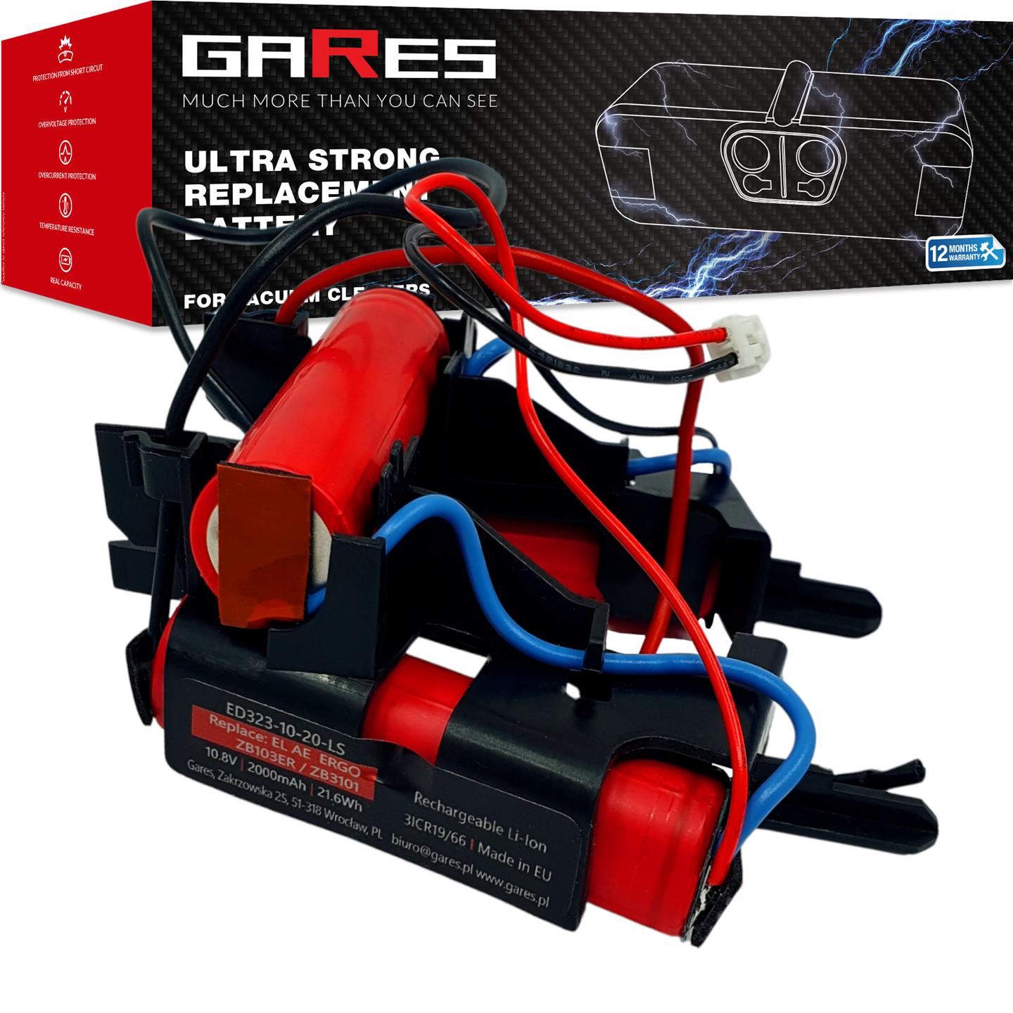 Akumulátor Gares pro Electrolux Aeg ErgoRapido 140127175457 10,8V 2,0Ah