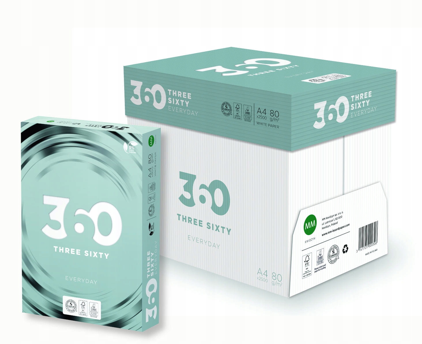 PAPIER KSERO BIUROWY 360 EVERYDAY A4 80g 5 RYZ