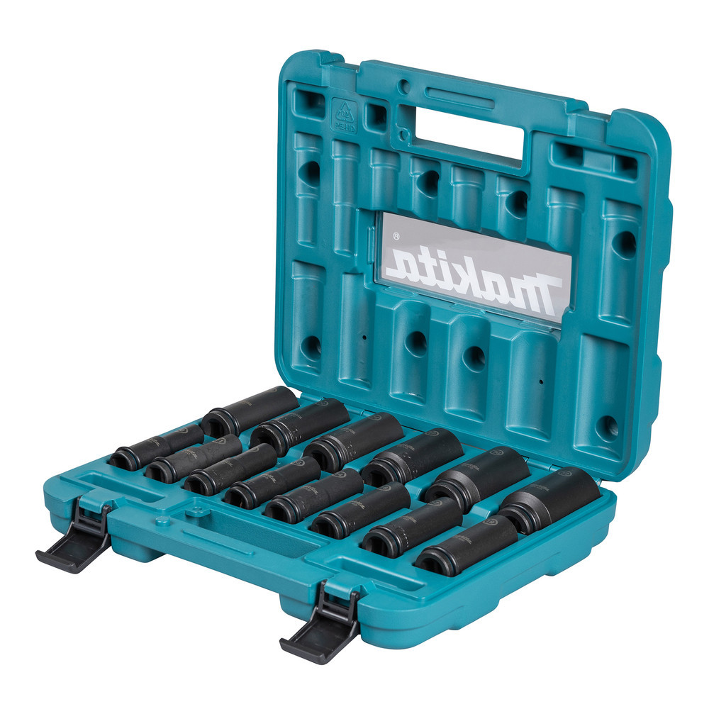 Sada Rázových Nástavcov 1-2" SW10-32 mm Dlhý Kufor 14ks Makita E-16586