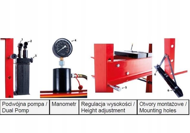 Prasa hydrauliczna ROOKS 50T dwutlokowa 50 ton Producent code OK 08 0132