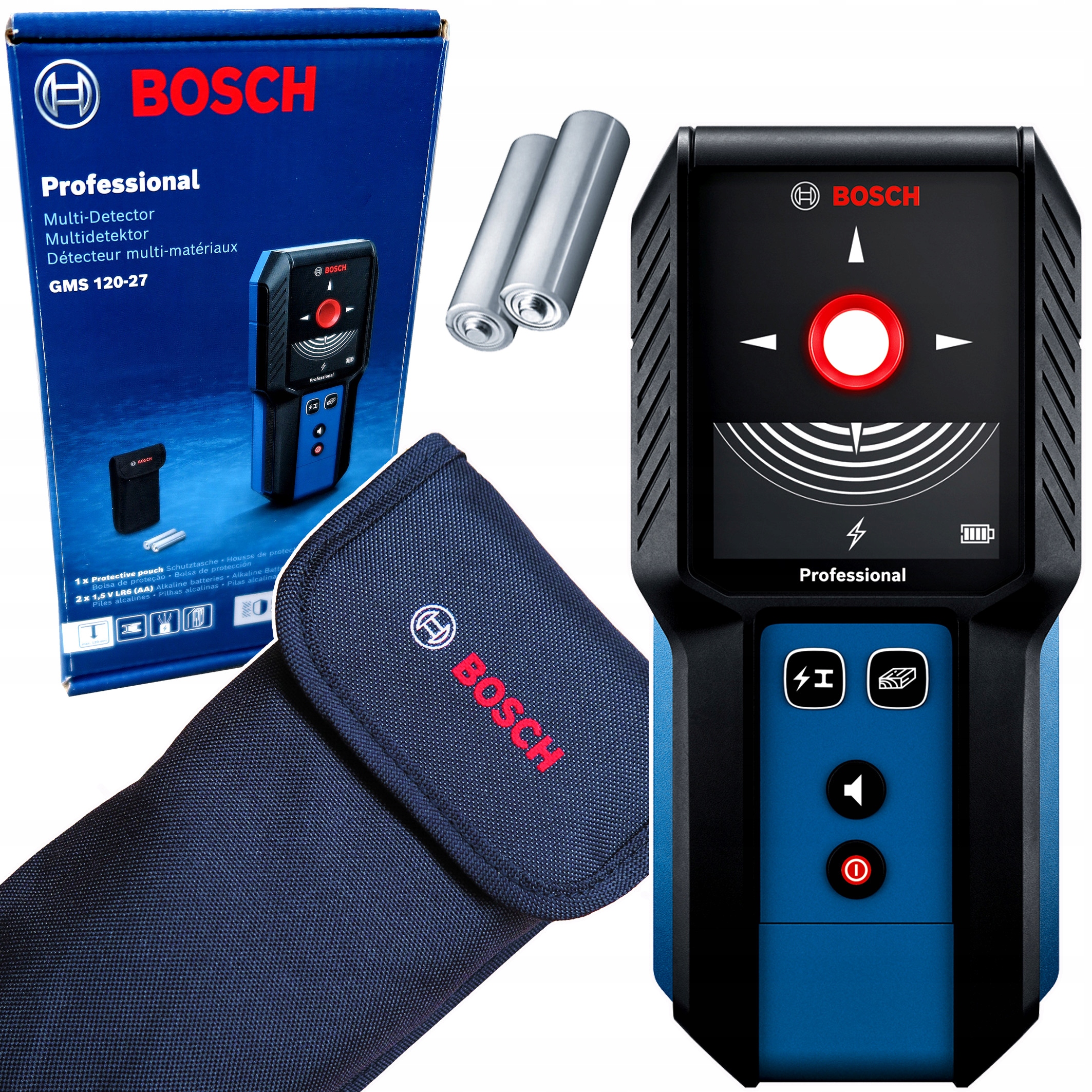 Wykrywacz detektor przewodów drewna metalu Bosch Gms 120-27 0601081700 Etui