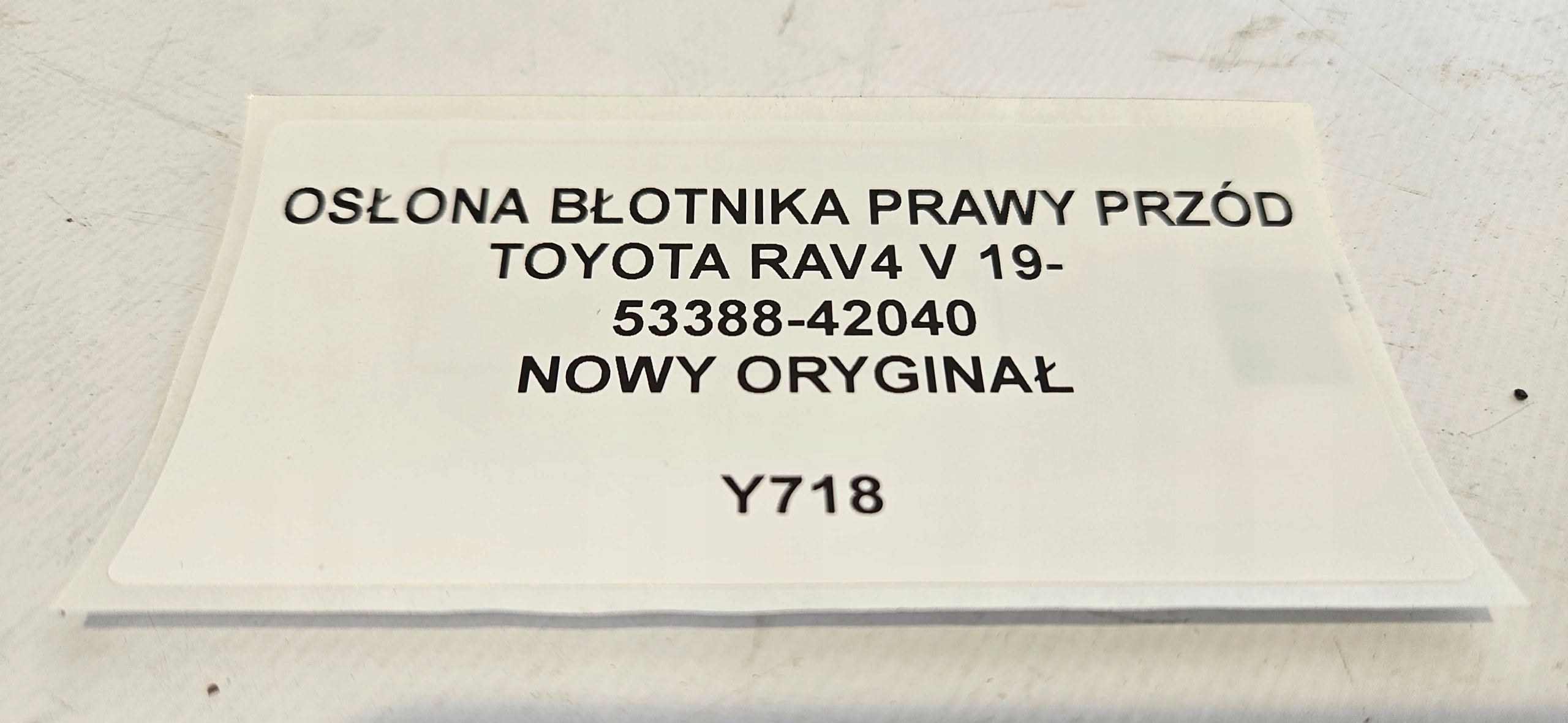 OSŁONA BŁOTNIKA PRAWY PRZÓD TOYOTA RAV4 V 19- ORG Typ samochodu Samochody osobowe