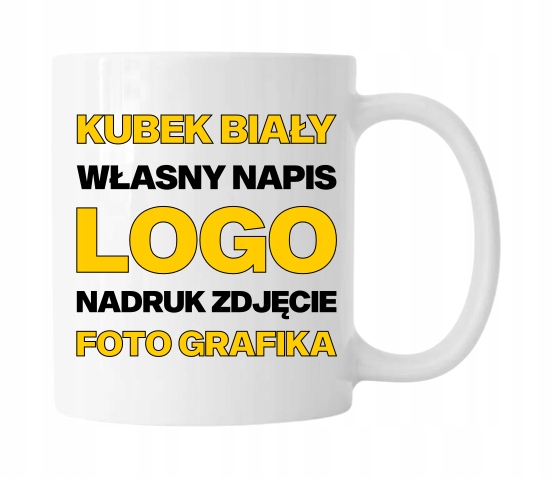 

Kubek Własny Napis Logo Nadruk Zdjęcie Foto