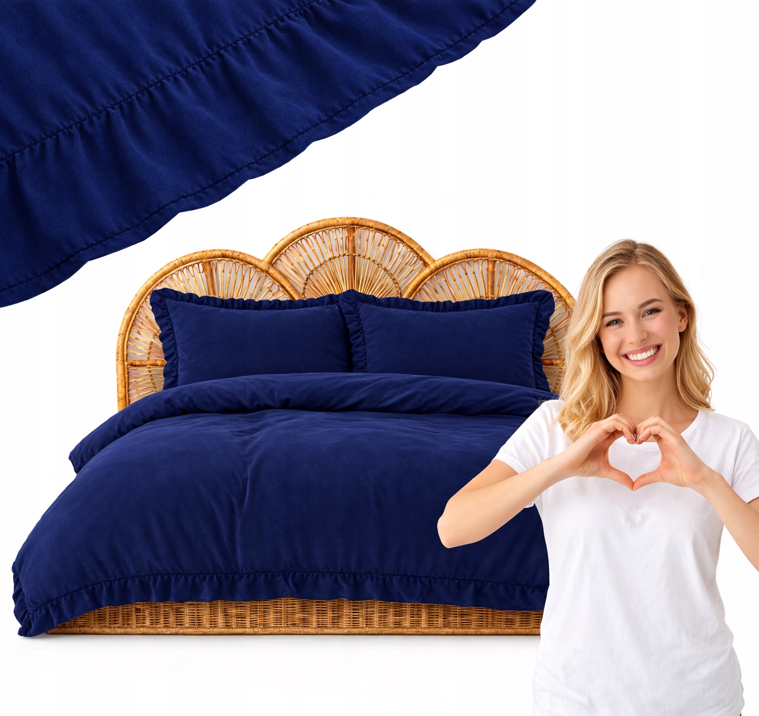 Povlečení s Falbankou 160x200 cm Granátová Premium 2x70x80 Elegantní komplet