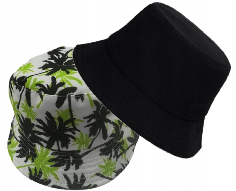 

Kapelusz Rybacki Dwustronny Bucket Palmy Czarny