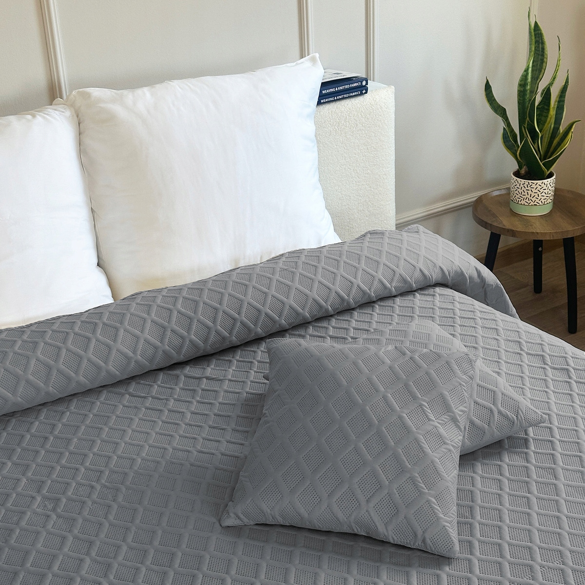 Narzuta Parla 3D Kapa Pled Szary 220x240 cm 2 poszewki