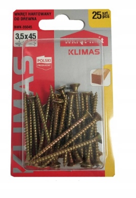 

Wkręty hartowane konfirmaty do drewna 3,5x45 25szt