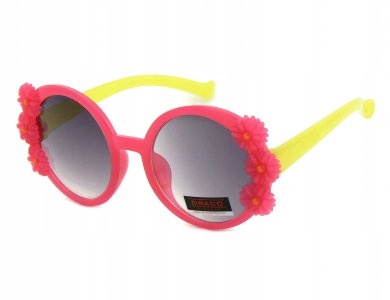 OKULARY SŁONECZNE DZIEWCZYNKI OKRĄGŁE RÓŻOWE