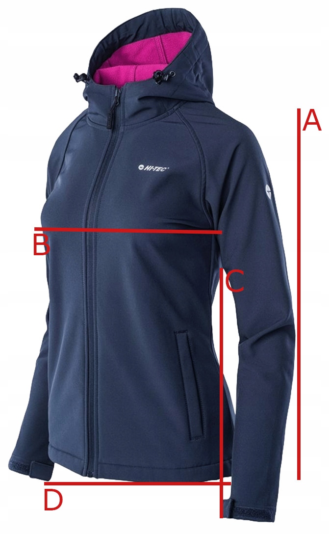 KURTKA PRZEJŚCIOWA DAMSKA PRZECIWDESZCZOWA SOFTSHELL HI-TEC NETI KAPTUR S Nazwa koloru producenta BLUE NIGHTS/SANGRIA