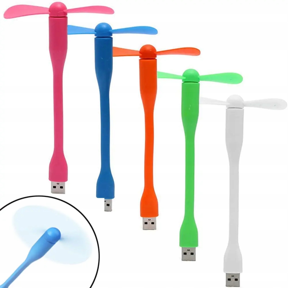 WIATRACZEK WIATRAK SILIKONOWY USB DO LAPTOPA TELEFONU POWERBANKU KOMPUTERA Zasilanie USB
