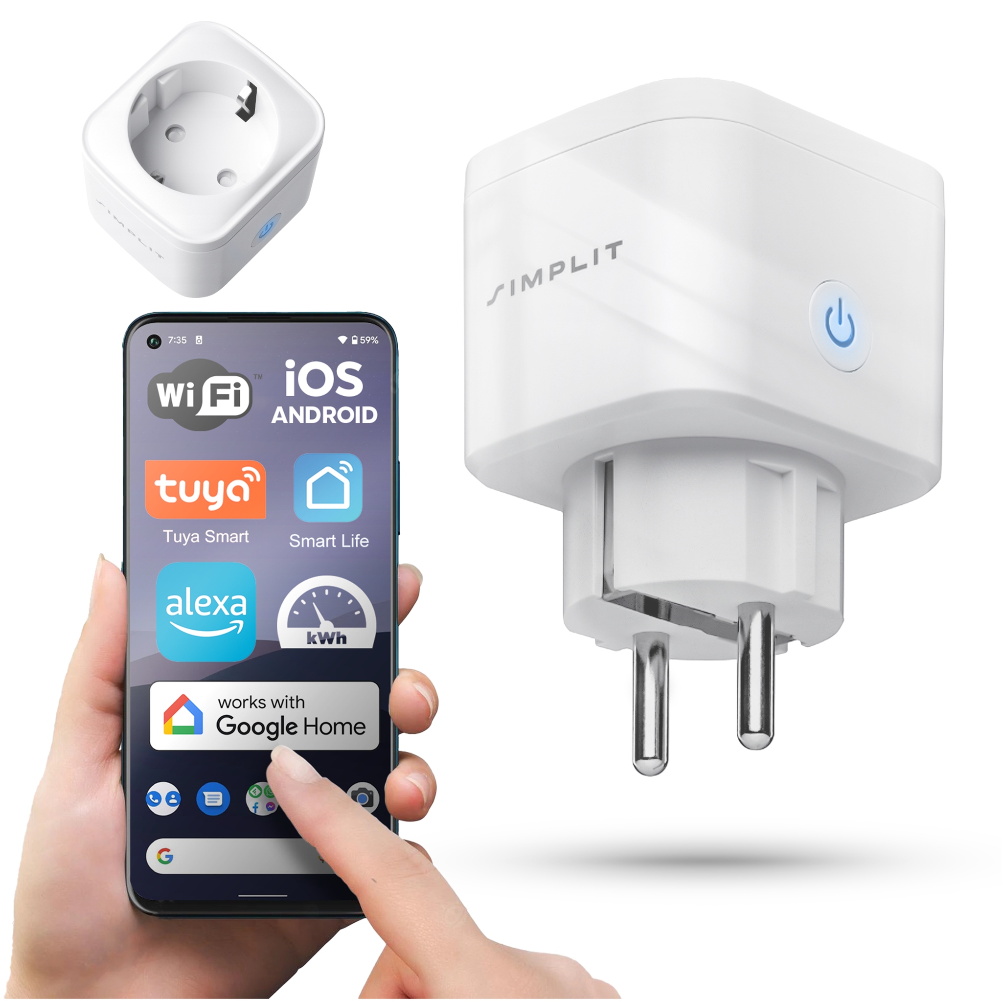 

Gniazdko Wifi Integralne Watomierz Włącznik Smart