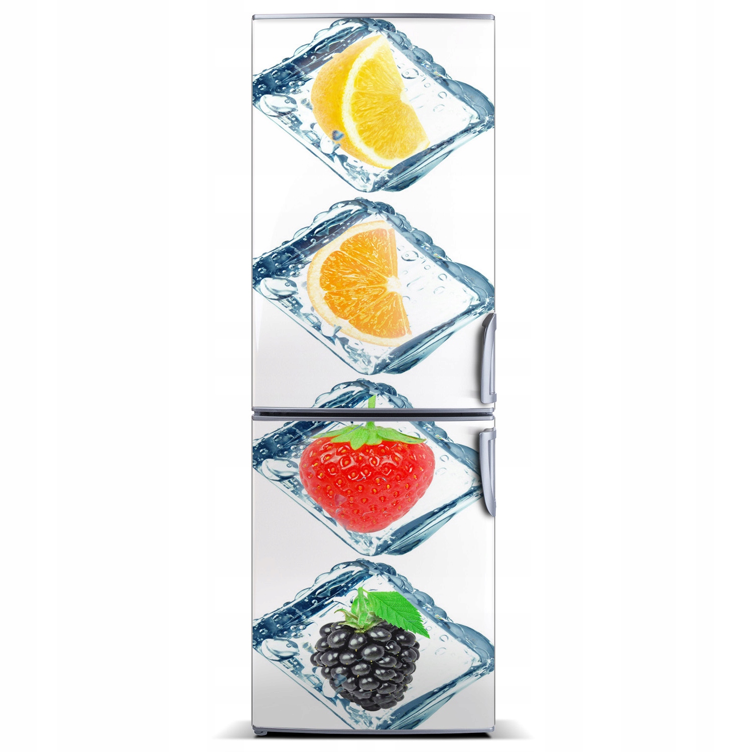 

Naklejka na lodówkę magnetyczna Owoce i lód 60x180