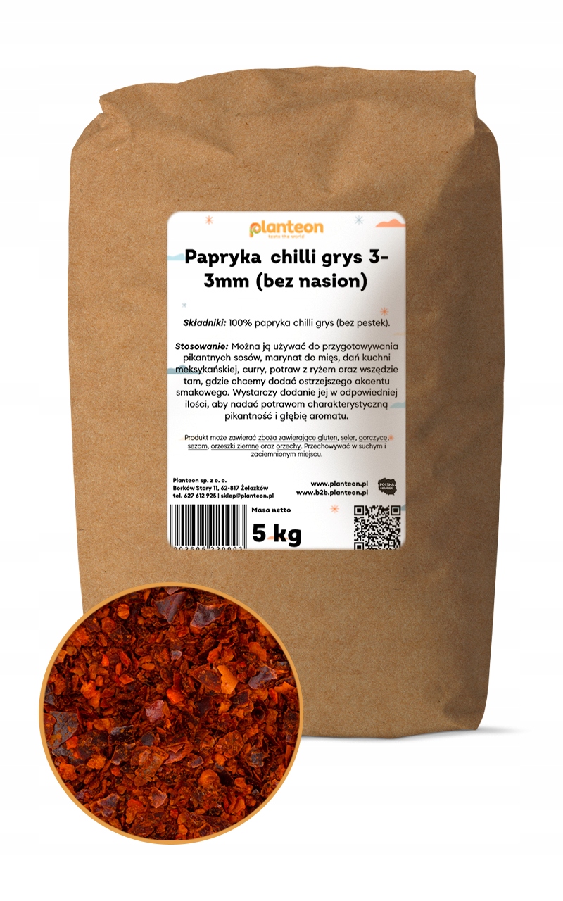 Paprika chilli grys 3-3 mm (bez semen) 5 kg