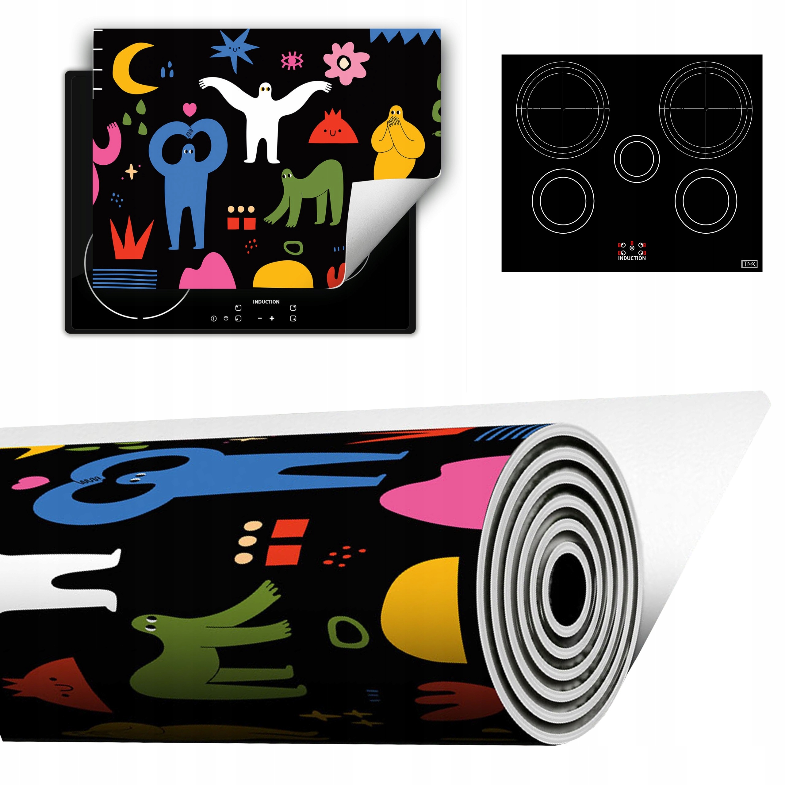 Vinylová Podložka Do Kuchyně Více Místa 70x52 černá pohádka