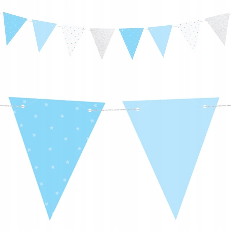 BANER flagi błękitne MIX urodziny BABY SHOWER 130c