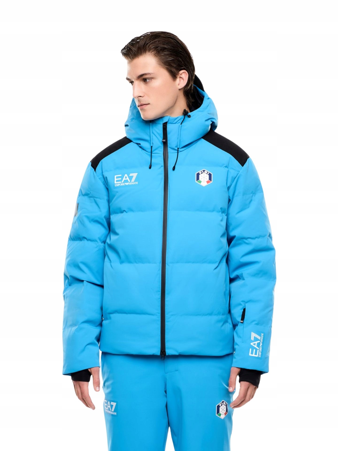 Pánská péřová bunda EA7 Emporio Armani Fisi Protectum7 Blue XL
